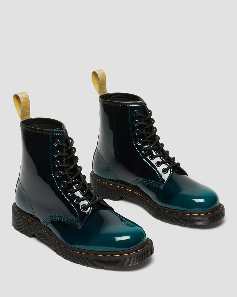 Women's Dr Martens Vegan 1460 Gloss Lace Up Boots Black | AU 222NWY